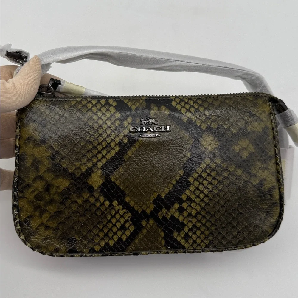 Coach Nolita 19 With Snake Print Olive Green